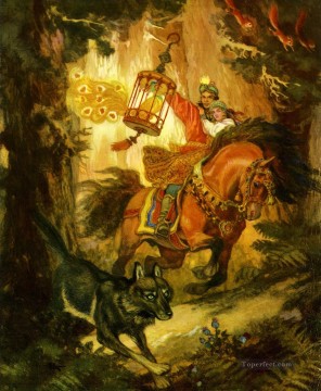 El zarevich ruso Iván y el lobo gris Fantástico Pinturas al óleo
